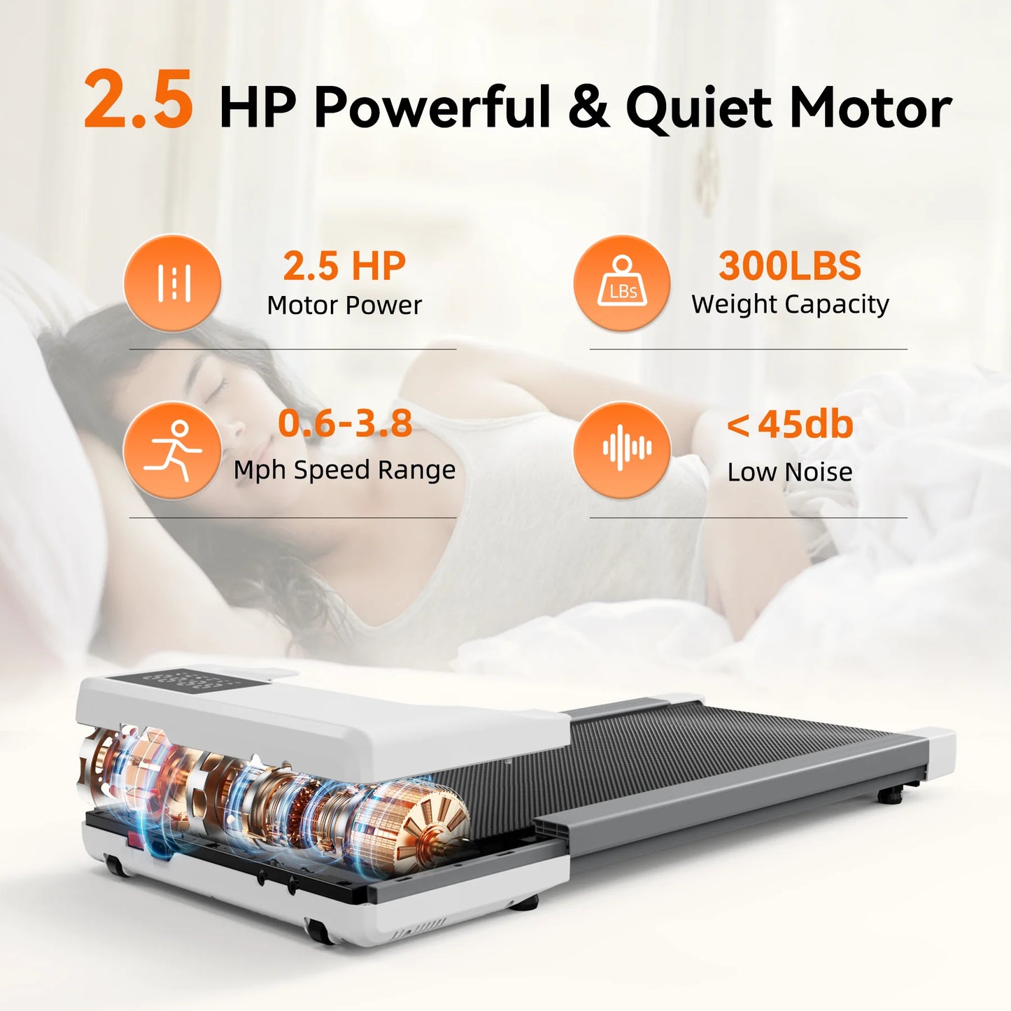 Walking Pad 300Lb, under Desk Treadmill with Remote Control 2 in 1 Portable Walking Pad Treadmill for Home/Office(Black)