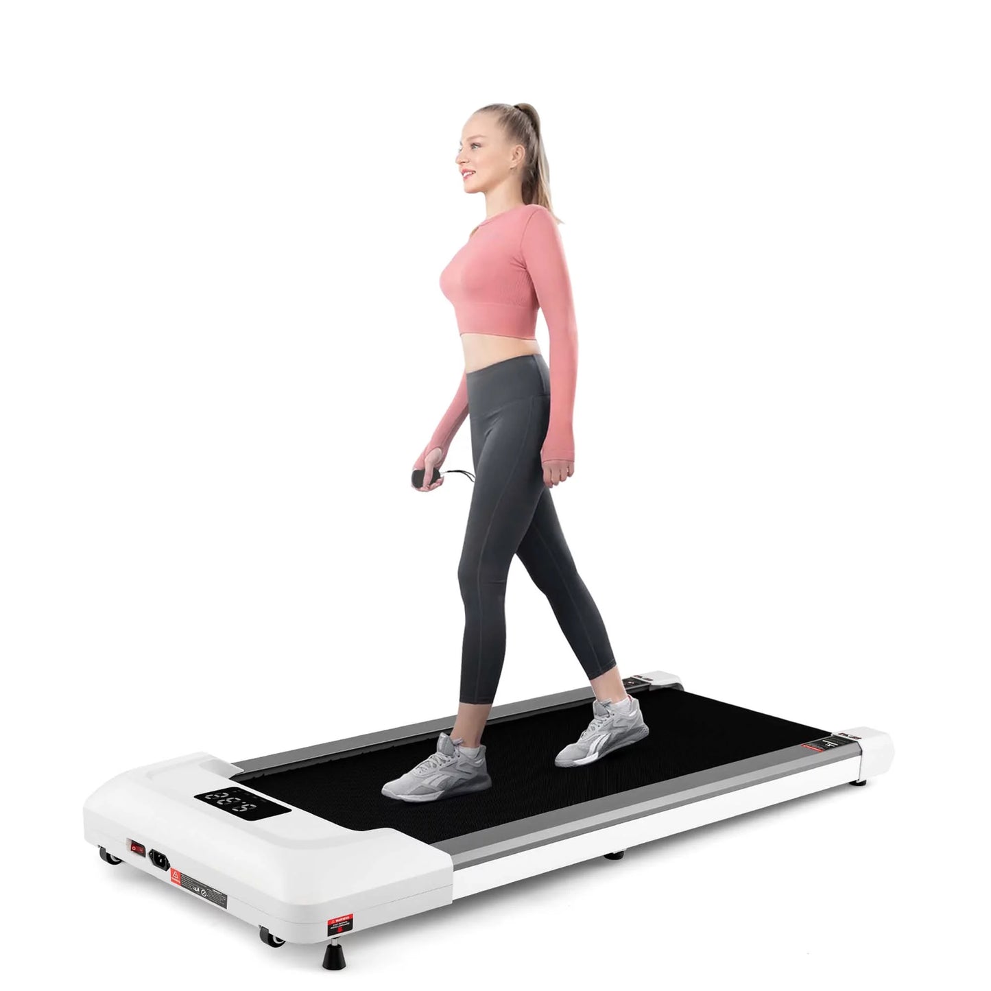 Superfit 0.6-3.8MPH Walking Pad under Desk Treadmill with Remote Control and LED Display Pink
