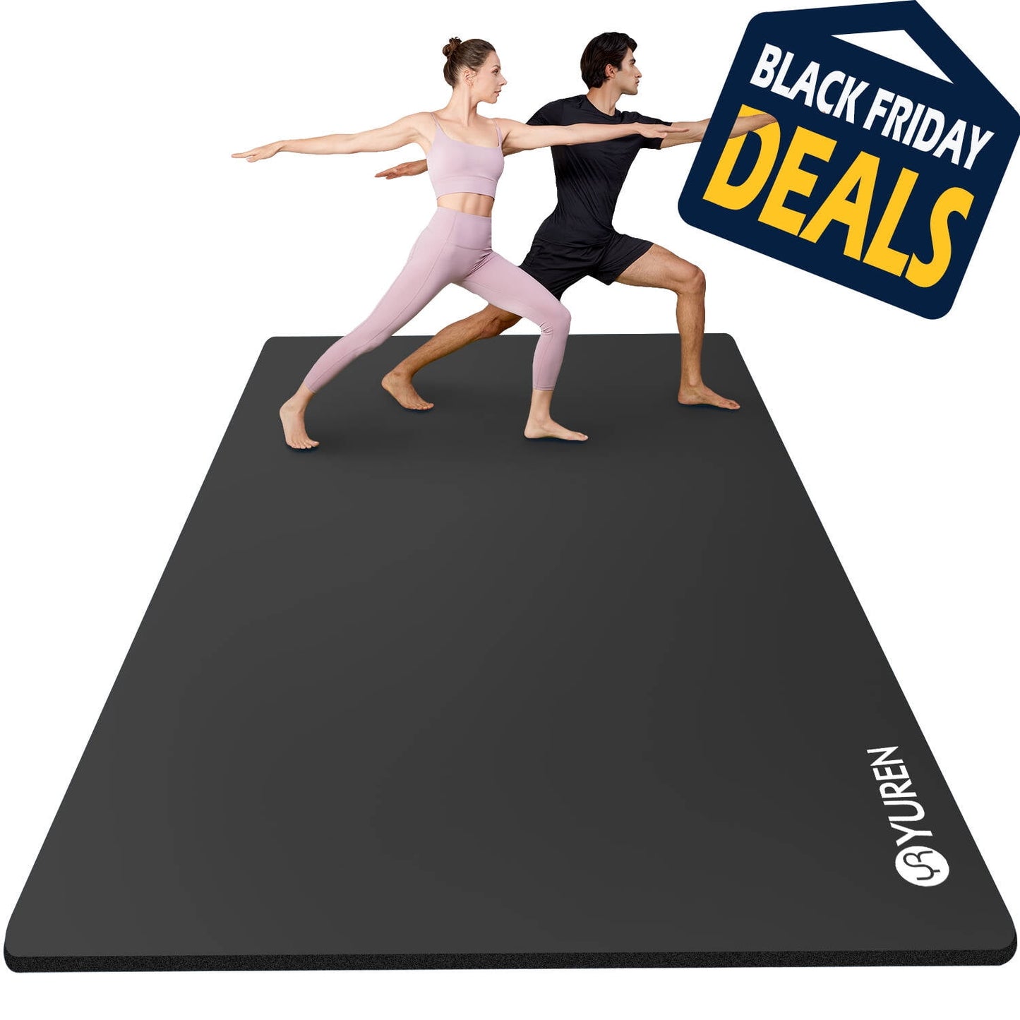 Large Yoga Mat 78X51" 10Mm Thick Foam Exercise Mat for Home Gym Pilates Floor Workout Black