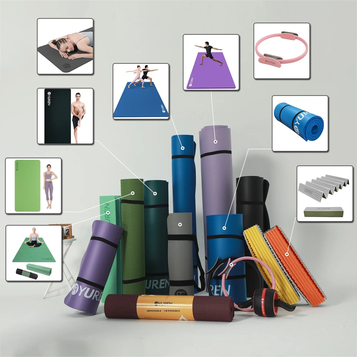 Large Yoga Mat 78X51" 10Mm Thick Foam Exercise Mat for Home Gym Pilates Floor Workout Black